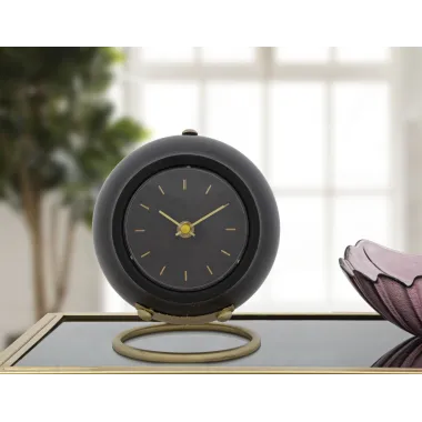 ZEGAR STOŁOWY BALL CZARNY 16X13X19 cm MIN 2